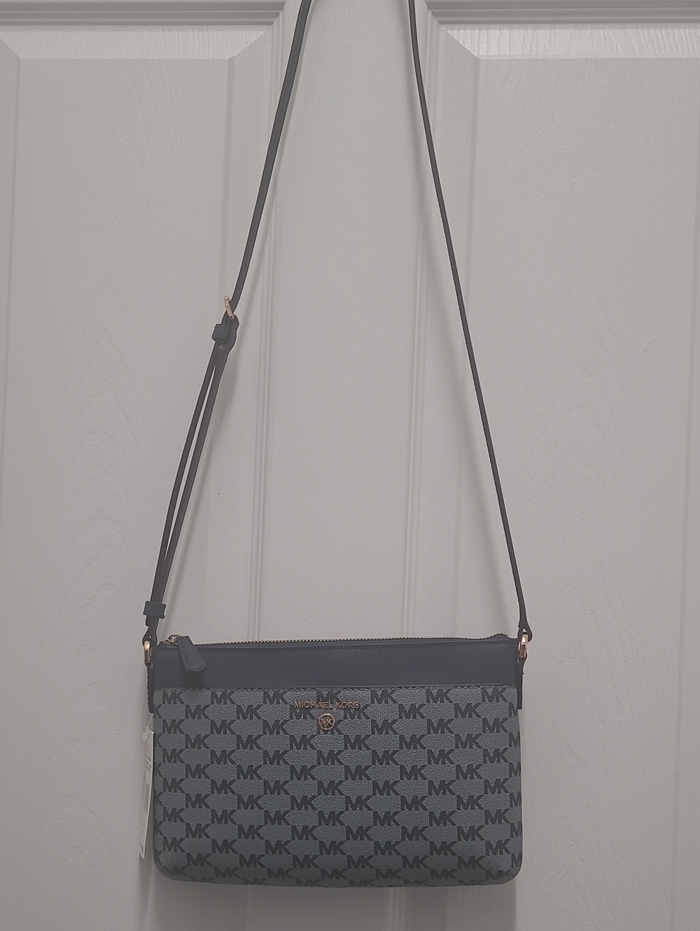 Michael Kors Navy Admiral and Black MK Logo Crossbody Bag